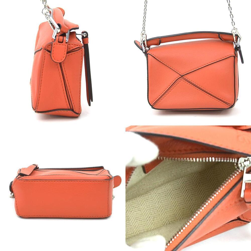 Loewe Puzzle Shoulder Bag Orange Leather Orange